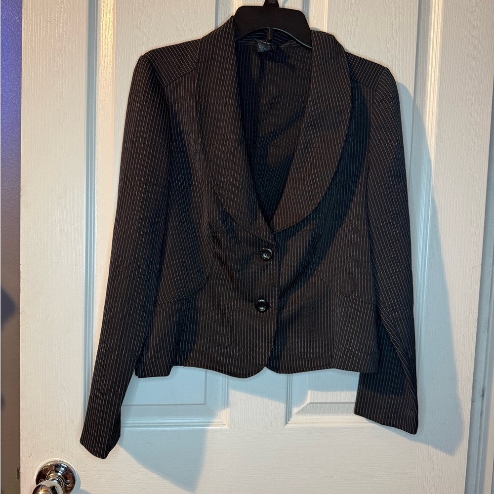 Snap Black Striped Blazer